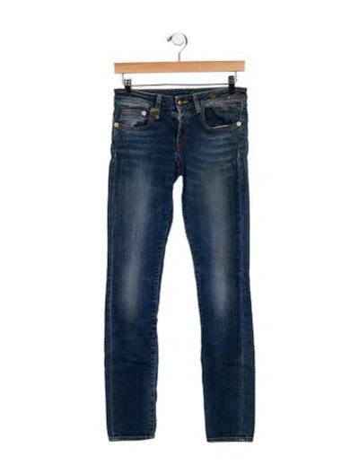 Pre-owned R13 Low-rise Skinny Leg Jeans In Blue