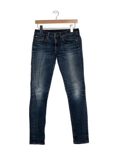 Pre-owned R13 Low-rise Skinny Leg Jeans In Blue