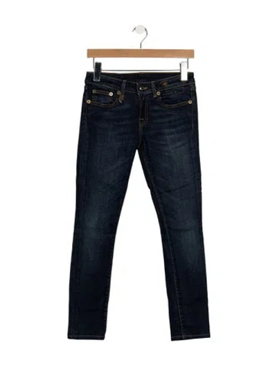 Pre-owned R13 Low-rise Skinny Leg Jeans In Blue