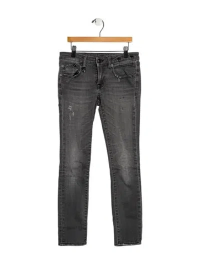 Pre-owned R13 Low-rise Skinny Leg Jeans In Gray