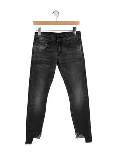 Pre-owned R13 Low-rise Skinny Leg Jeans In Gray