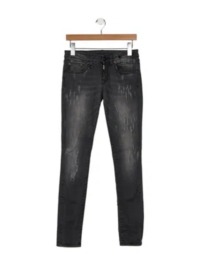 Pre-owned R13 Low-rise Skinny Leg Jeans In Gray