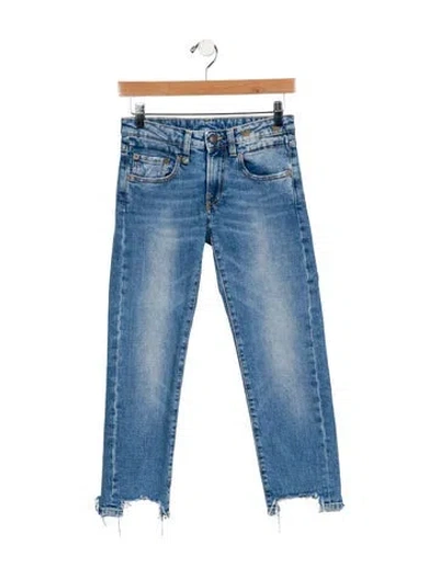 Pre-owned R13 Low-rise Straight Leg Jeans In Blue