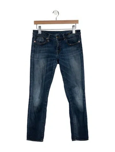 Pre-owned R13 Low-rise Straight Leg Jeans In Blue