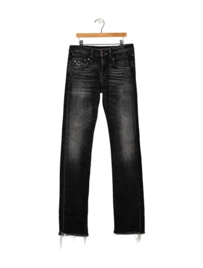 Pre-owned R13 Low-rise Straight Leg Jeans In Gray
