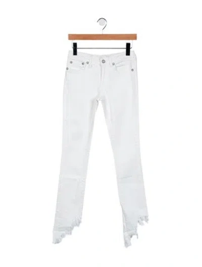 Pre-owned R13 Low-rise Straight Leg Jeans In White