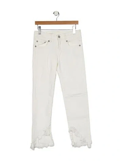 Pre-owned R13 Low-rise Straight Leg Jeans In White