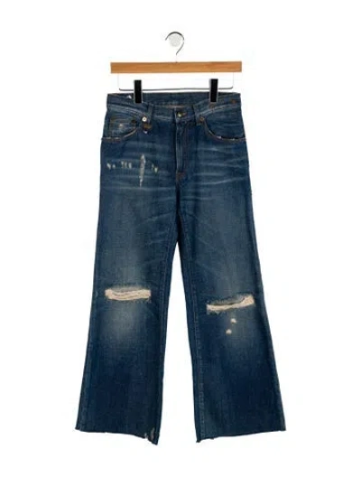 Pre-owned R13 Low-rise Wide Leg Jeans In Blue