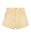 R13 Double Loop Venti Linen Shorts In Neutral