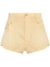 R13 Double Loop Venti Linen Shorts In Yellow