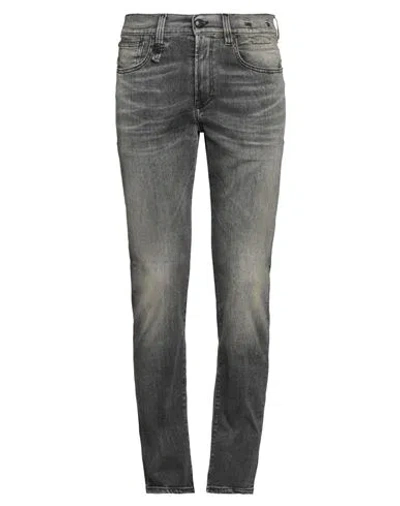 R13 Man Jeans Charcoal Size 30 Cotton, Elastomultiester, Elastane In Grey