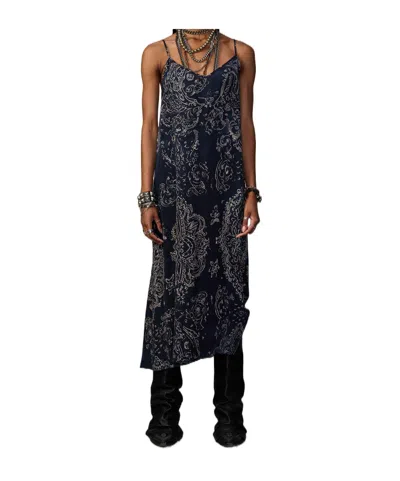 R13 Medallion-print Midi Dress In Blue