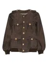 R13 Mélange-effect Multi-pocket Jacket In Brown
