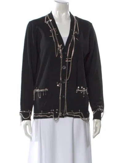 Pre-owned R13 Merino Wool Graphic Print Sweater In Black