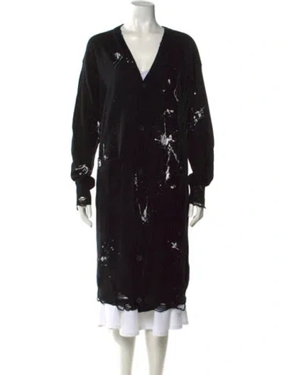 Pre-owned R13 Merino Wool Printed Sweater In Black