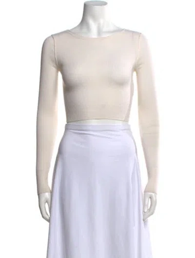 Pre-owned R13 Merino Wool Scoop Neck Crop Top In Neutrals