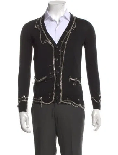 Pre-owned R13 Merino Wool V-neck Cardigan In Black