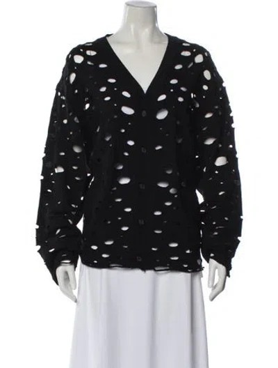 Pre-owned R13 Merino Wool V-neck Sweater In Black