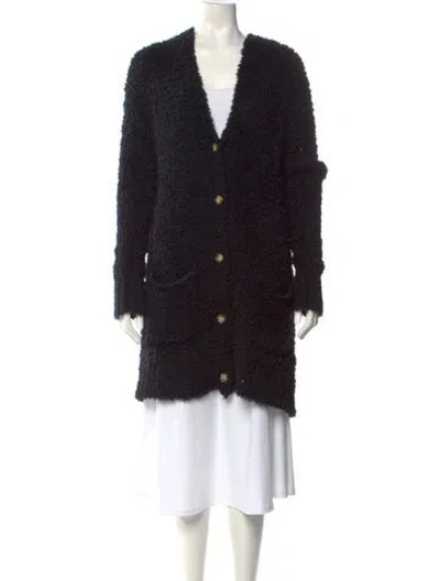 Pre-owned R13 Merino Wool V-neck Sweater In Black