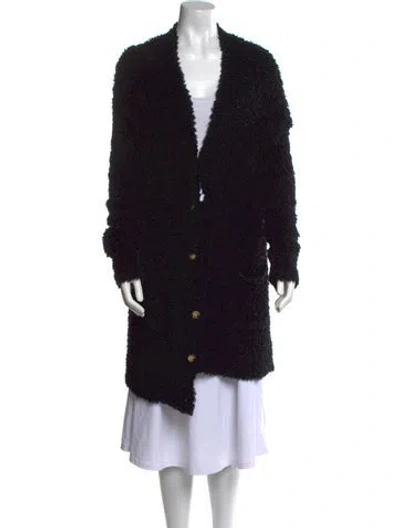 Pre-owned R13 Merino Wool V-neck Sweater In Black