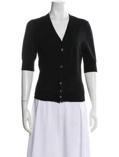 Pre-owned R13 Merino Wool V-neck Sweater In Black