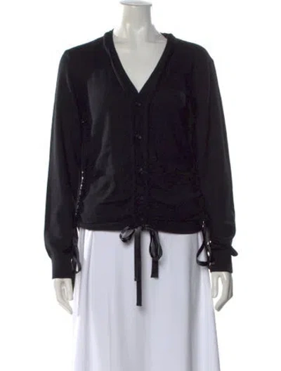 Pre-owned R13 Merino Wool V-neck Sweater In Black
