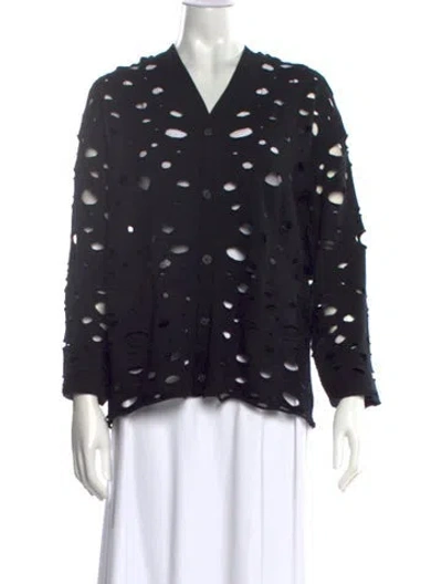 Pre-owned R13 Merino Wool V-neck Sweater In Black