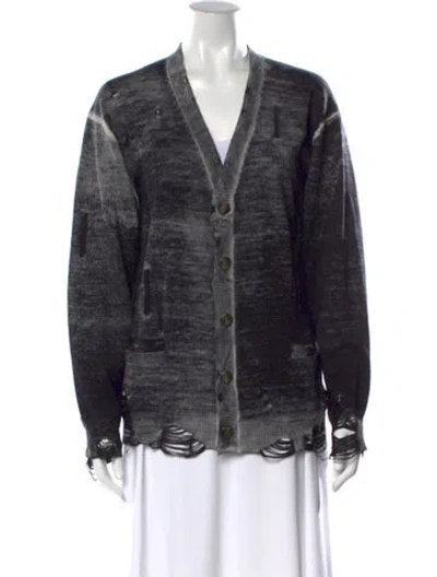 Pre-owned R13 Merino Wool V-neck Sweater In Black