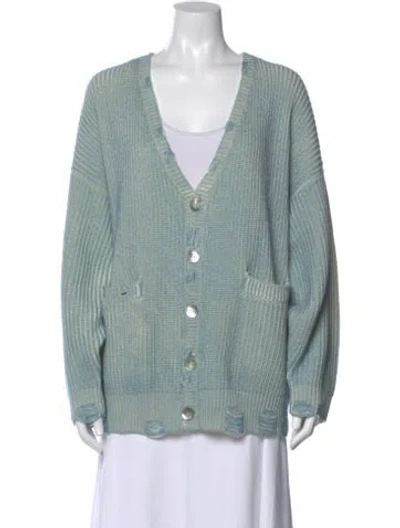Pre-owned R13 Merino Wool V-neck Sweater In Blue