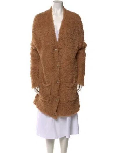Pre-owned R13 Merino Wool V-neck Sweater In Brown
