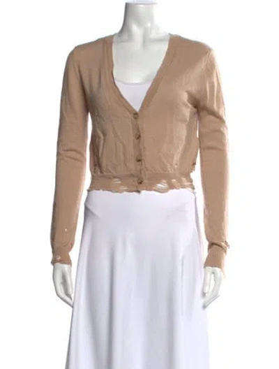 Pre-owned R13 Merino Wool V-neck Sweater In Neutral