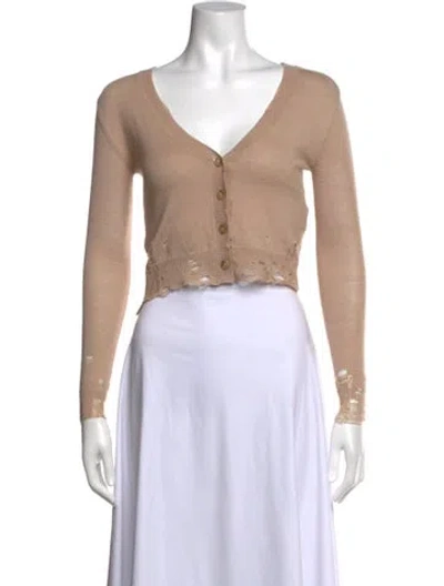 Pre-owned R13 Merino Wool V-neck Sweater In Neutral