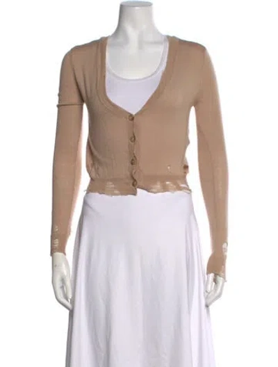 Pre-owned R13 Merino Wool V-neck Sweater In Neutral