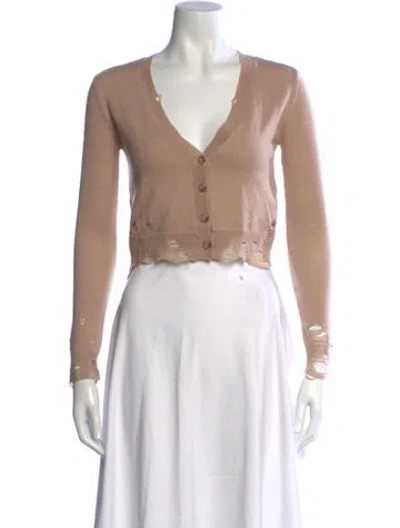 Pre-owned R13 Merino Wool V-neck Sweater In Neutral