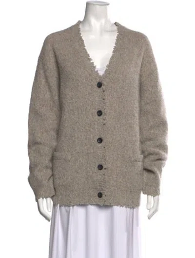 Pre-owned R13 Merino Wool V-neck Sweater In Neutrals