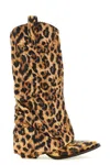 R13 Leopard Print High Boots In Brown