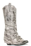 R13 Mid Cowboy Boots In Distressed Grey