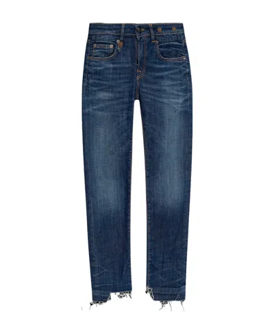 R13 Mid-rise Cropped Jeans In Blue