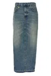 R13 Midi Denim Skirt In Blue