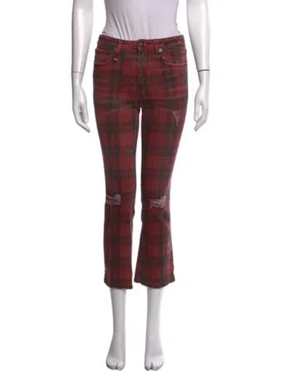 Pre-owned R13 Mid-rise Flared Jeans In Black/red