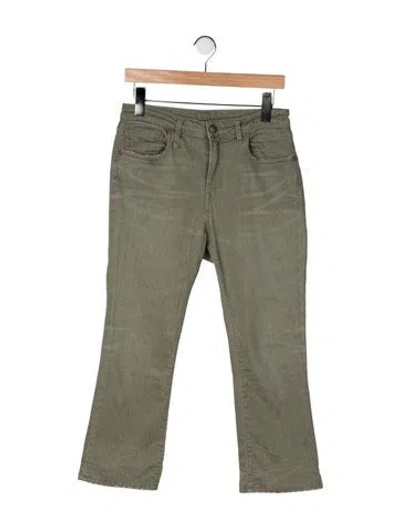 Pre-owned R13 Mid-rise Flared Jeans In Green