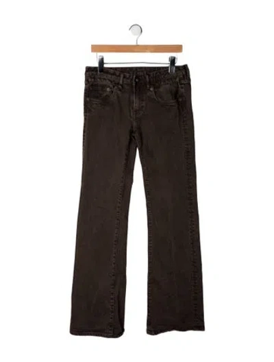 Pre-owned R13 Mid-rise Flared Jeans In Green