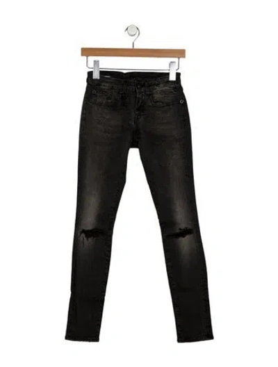 Pre-owned R13 Mid-rise Skinny Leg Jeans In Black