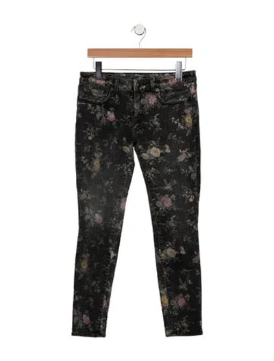 Pre-owned R13 Mid-rise Skinny Leg Jeans In Black