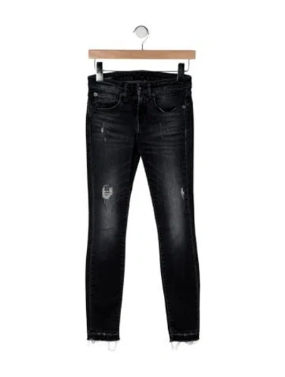 Pre-owned R13 Mid-rise Skinny Leg Jeans In Black