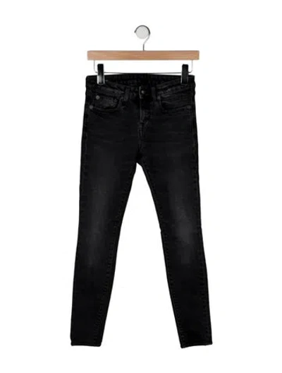 Pre-owned R13 Mid-rise Skinny Leg Jeans In Black