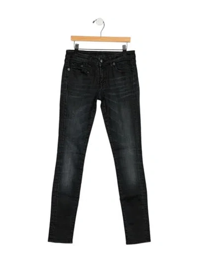 Pre-owned R13 Mid-rise Skinny Leg Jeans In Black