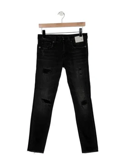 Pre-owned R13 Mid-rise Skinny Leg Jeans In Black