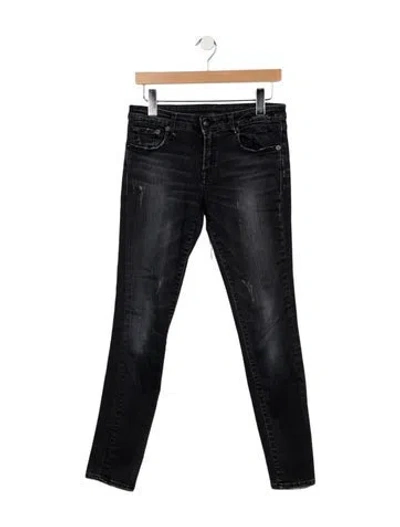 Pre-owned R13 Mid-rise Skinny Leg Jeans In Black