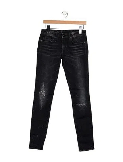 Pre-owned R13 Mid-rise Skinny Leg Jeans In Black